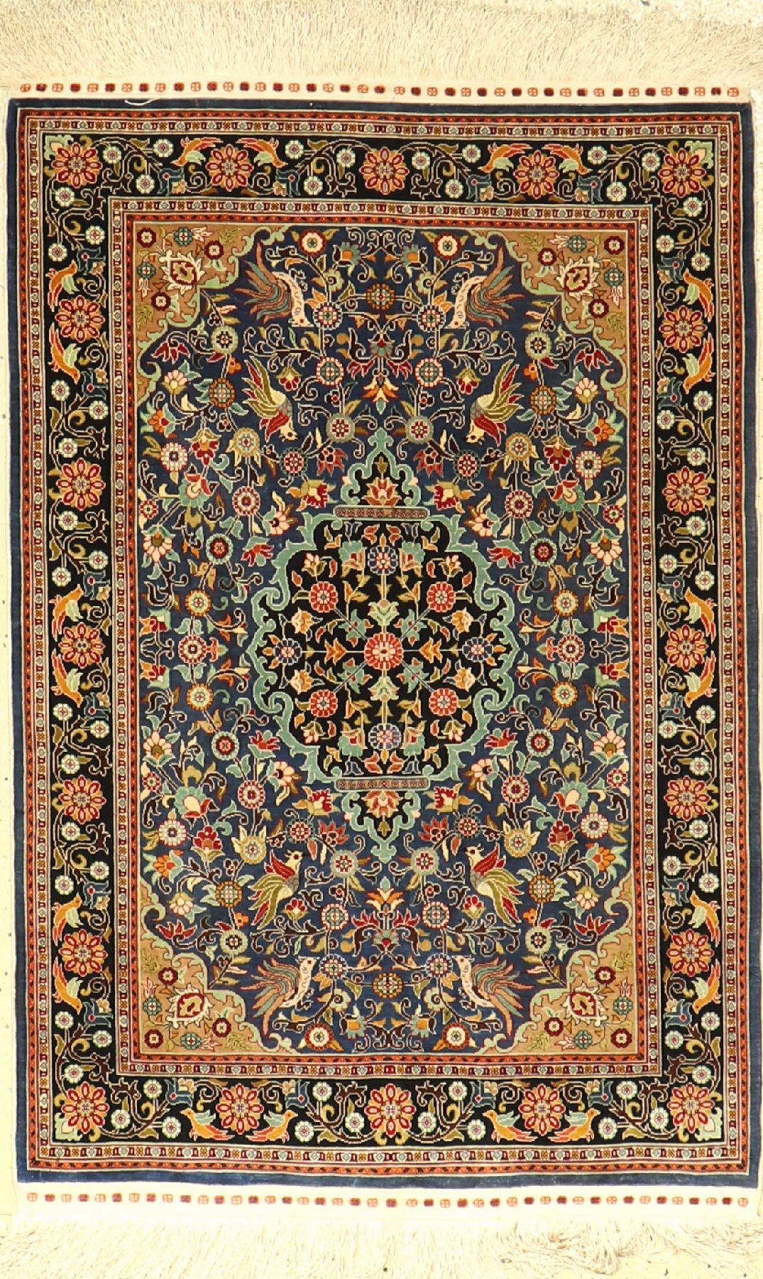 Seiden Hereke alt, Türkei, ca. 50 Jahre, reine Naturseide, ca. 100 x 68 cm, EHZ: 2