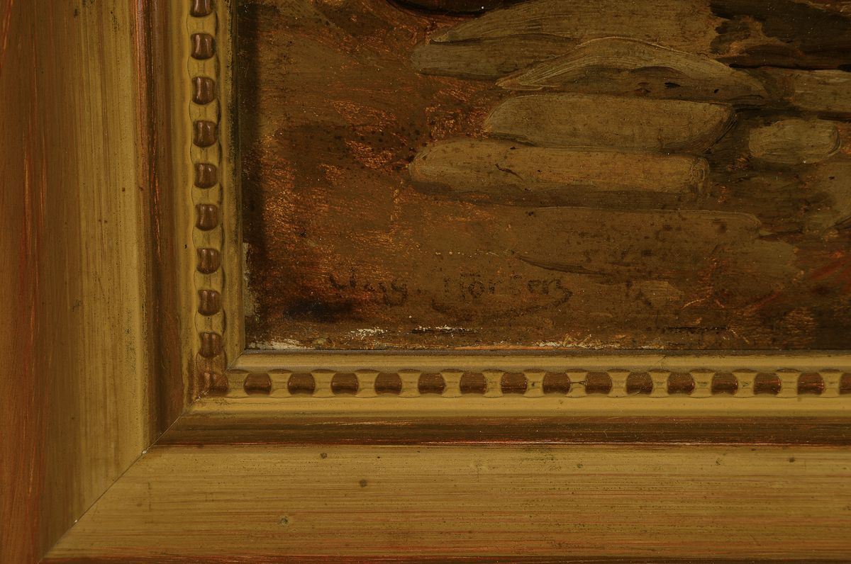 Detail a: August Hörter, 1834 Elberfeld-1906 Karlsruhe, Innenhof mit Brunnen, Öl/Malkarton, links unten Stempelsignatur, rückseitig Nachlaßstempel, ca. ...