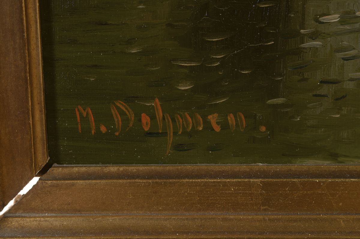 Detail a: M. Dohmen, Düsseldorfer Maler des späten 19. Jh., zwei Pendants: Ansichten vom Gosausee, Öl/Lwd, beide signiert, eines rückseitig bez. Gosausee, ...