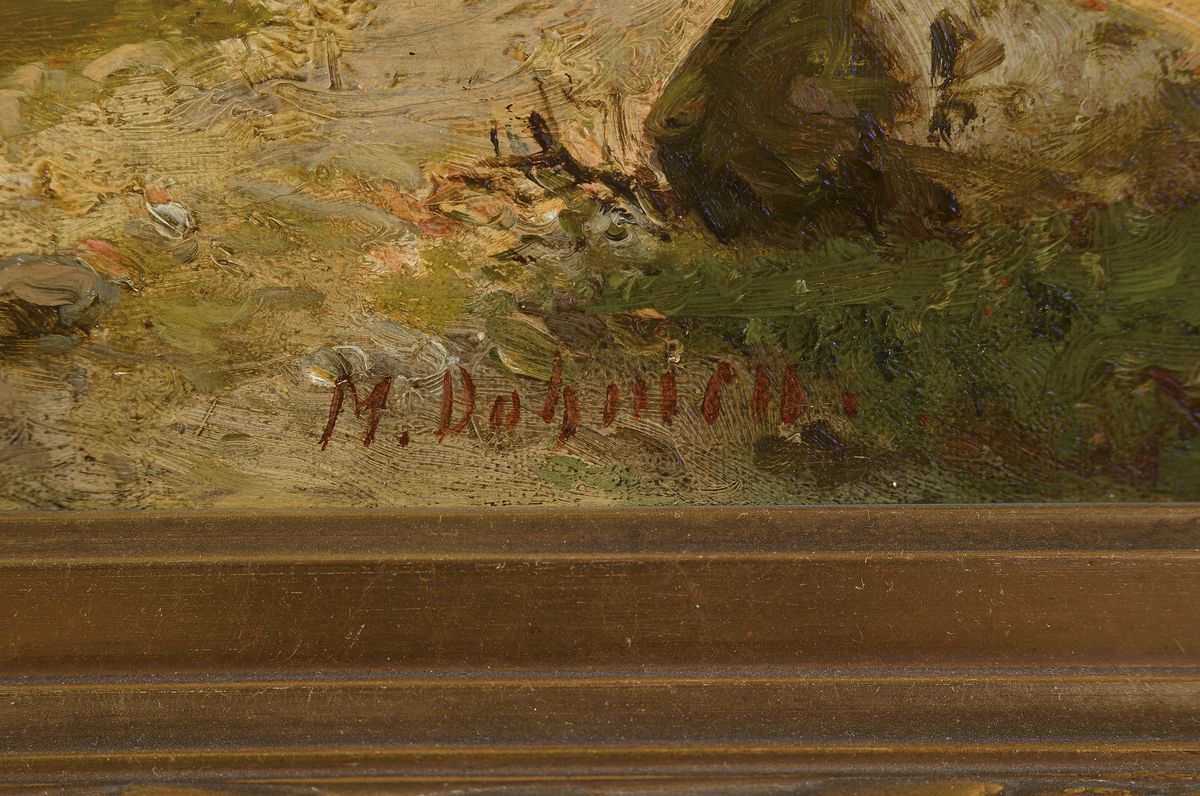 Detail b: M. Dohmen, Düsseldorfer Maler des späten 19. Jh., zwei Pendants: Ansichten vom Gosausee, Öl/Lwd, beide signiert, eines rückseitig bez. Gosausee, ...