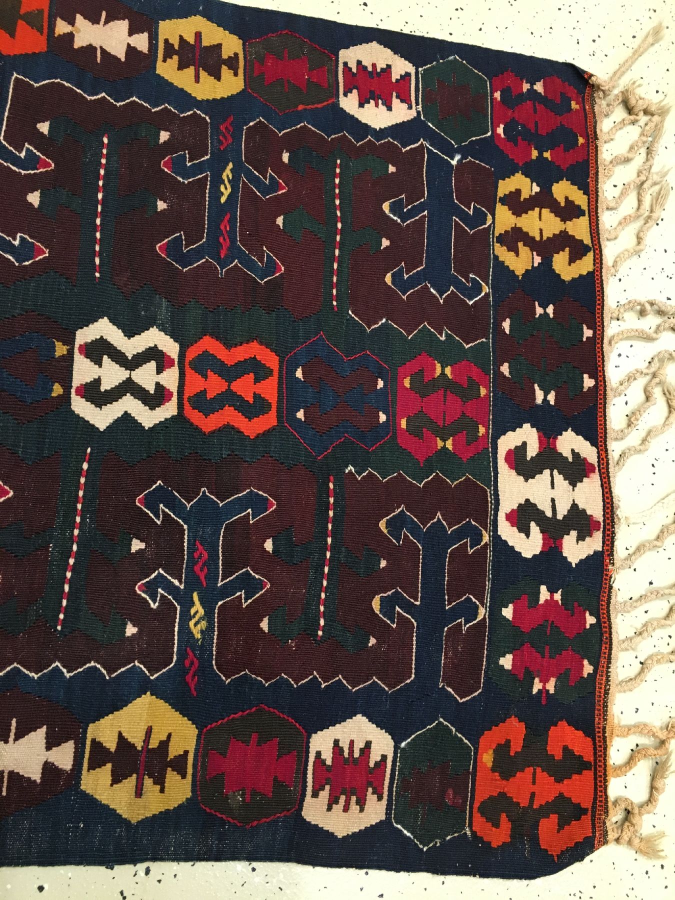 Detail g: Seltener Yüncü "Gebetskelim" antik, Nordwestanatolien Balikesir-Gebiet, um 1900, Wolle gewebt auf Wolle. Rarer Gebetskelim aus der ...