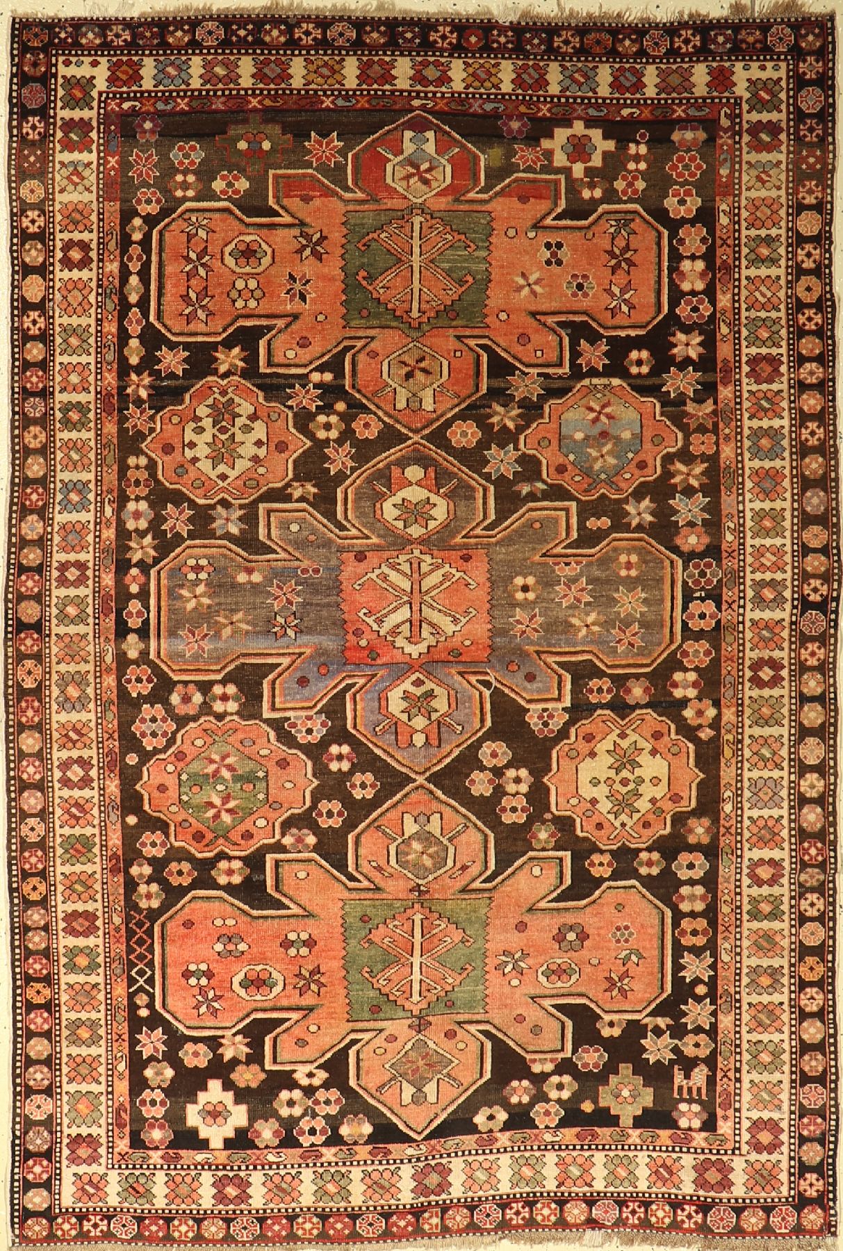 Schirwan antik, Kaukasus, um 1910, Wolle auf Wolle, ca. 196 x 130 cm, EHZ: 2-3