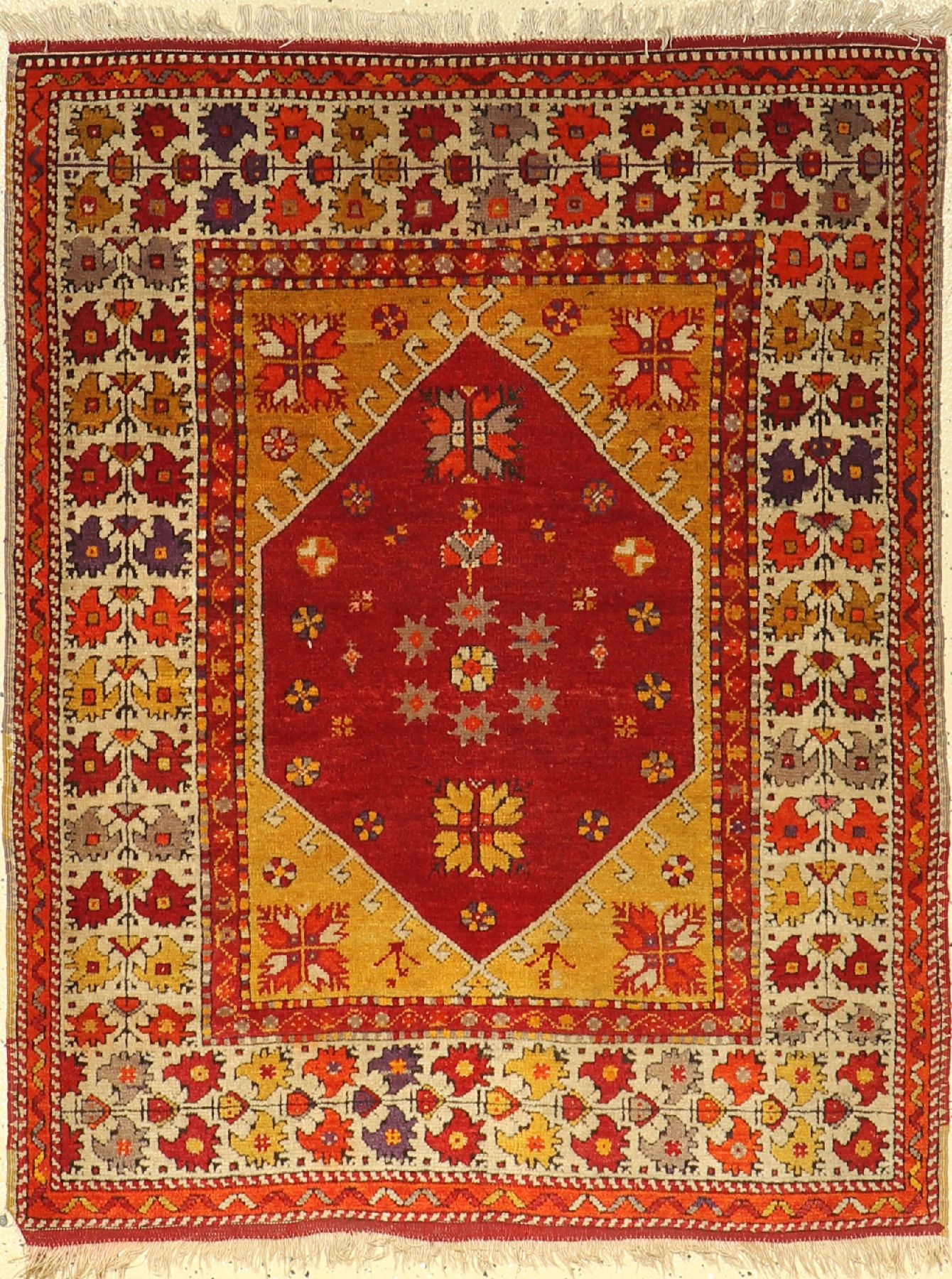 Dazgiri alt, Türkei, um 1940, Wolle auf Wolle, ca. 125 x 95 cm, feine Qualität, EHZ: 2-3