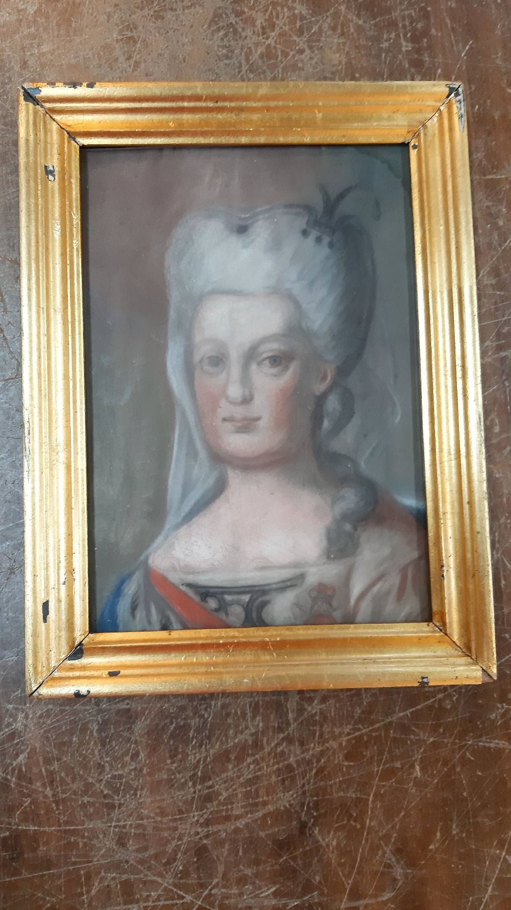 Detail d: Paar Porträtdarstellungen, süddeutsch, um 1780/90, Porträt von Carl Theodor Kurfürst von der Pfalz und Bayern, sowie Herzog von Jülich-Berg und ...