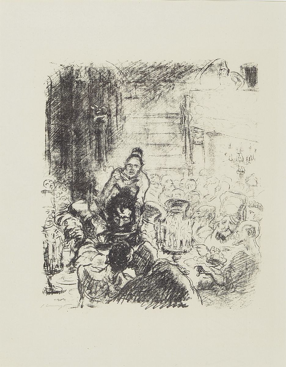 Detail a: Max Slevogt, 1868-1932, 3 Lithographien aus Herodias, 1919, alle drei handsigniert, Herodias flieht vor dem predigenden Johannes, Tetrarch Antipas, ...