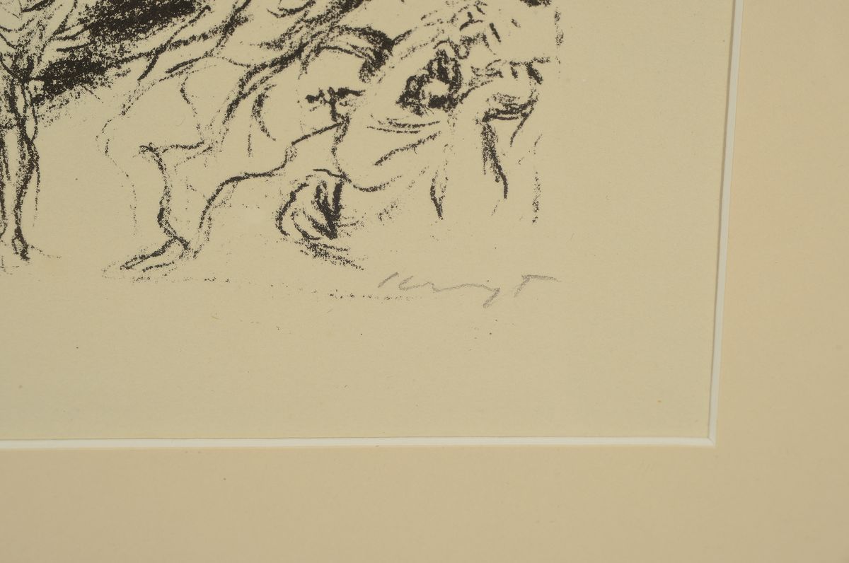 Detail b: Max Slevogt, 1868-1932, 3 Lithographien aus Herodias, 1919, alle drei handsigniert, Herodias flieht vor dem predigenden Johannes, Tetrarch Antipas, ...