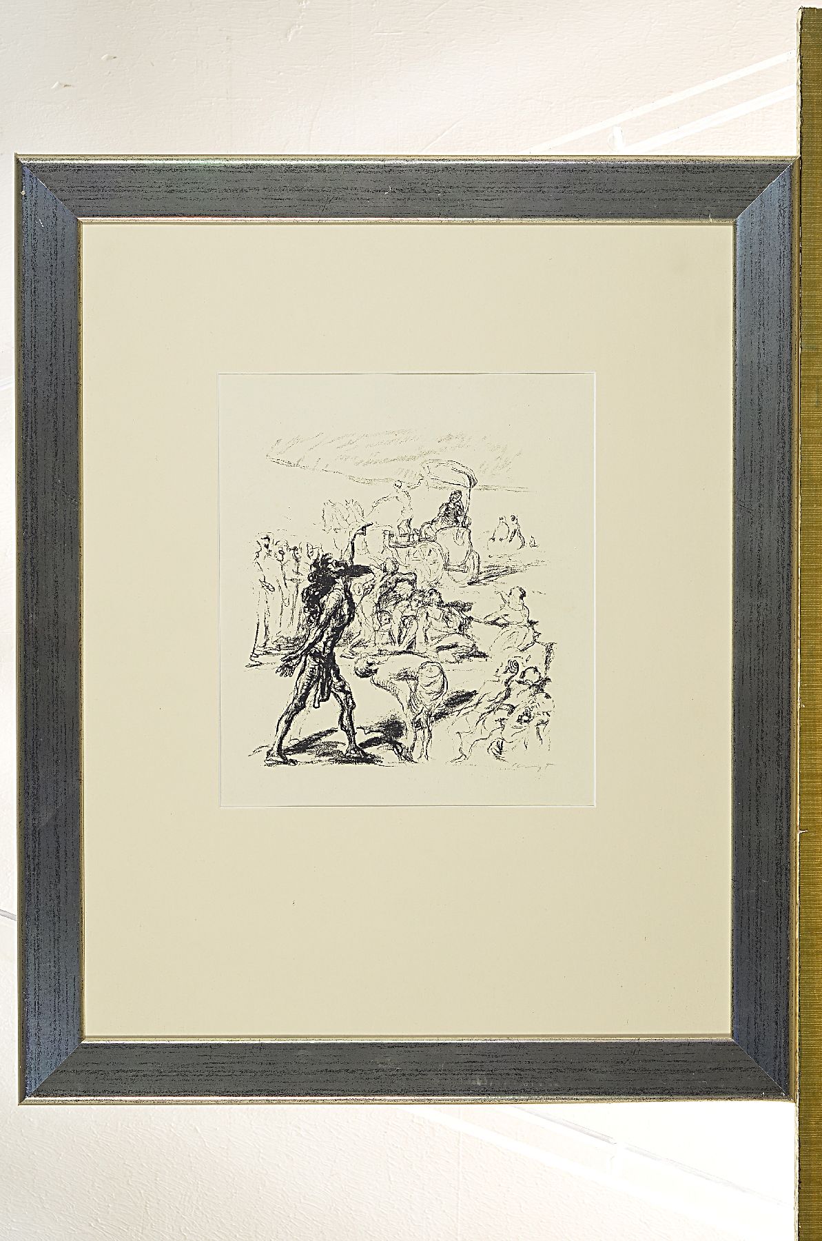 Detail d: Max Slevogt, 1868-1932, 3 Lithographien aus Herodias, 1919, alle drei handsigniert, Herodias flieht vor dem predigenden Johannes, Tetrarch Antipas, ...