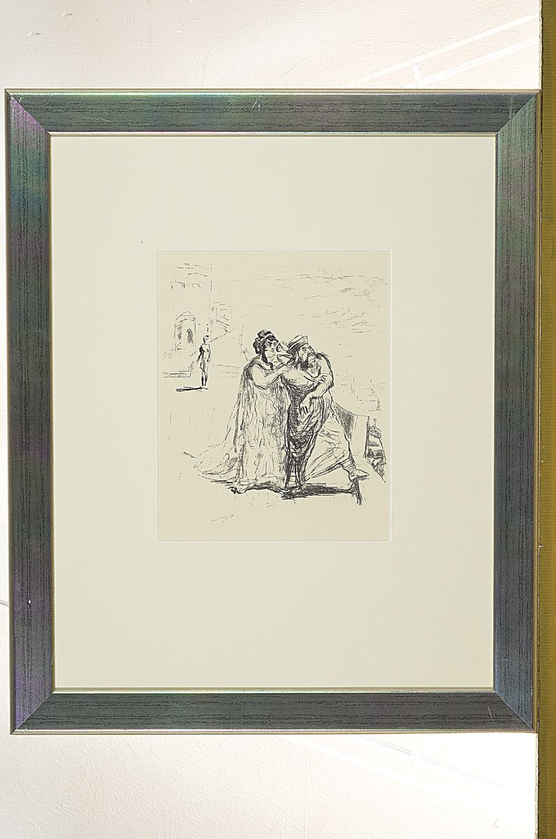 Detail k: Max Slevogt, 1868-1932, 3 Lithographien aus Herodias, 1919, alle drei handsigniert, Herodias flieht vor dem predigenden Johannes, Tetrarch Antipas, ...
