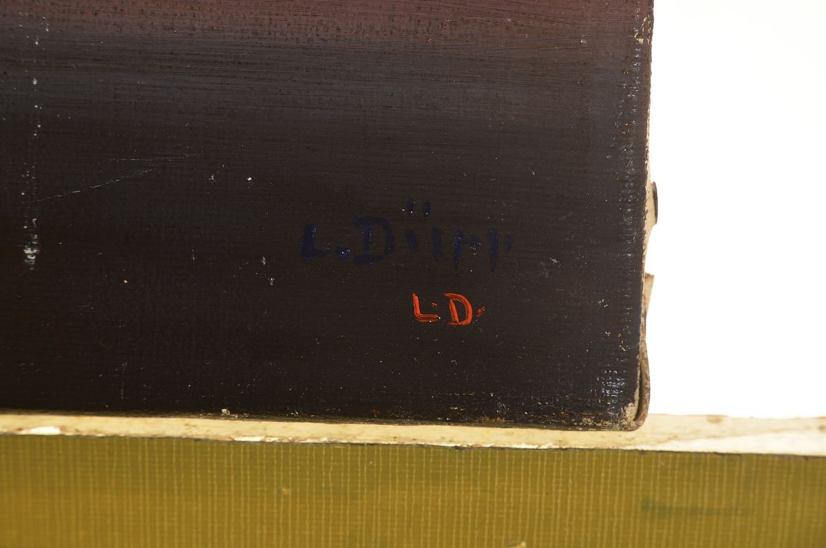 Detail a: Louis Dürr, Burgdorf 1896 - 1972 Boll, wohl Neuenburger See, unleserlich signiert Stua..., Seelandschaft bei Nacht, Öl/Lwd., re. unten bezeichnet ...