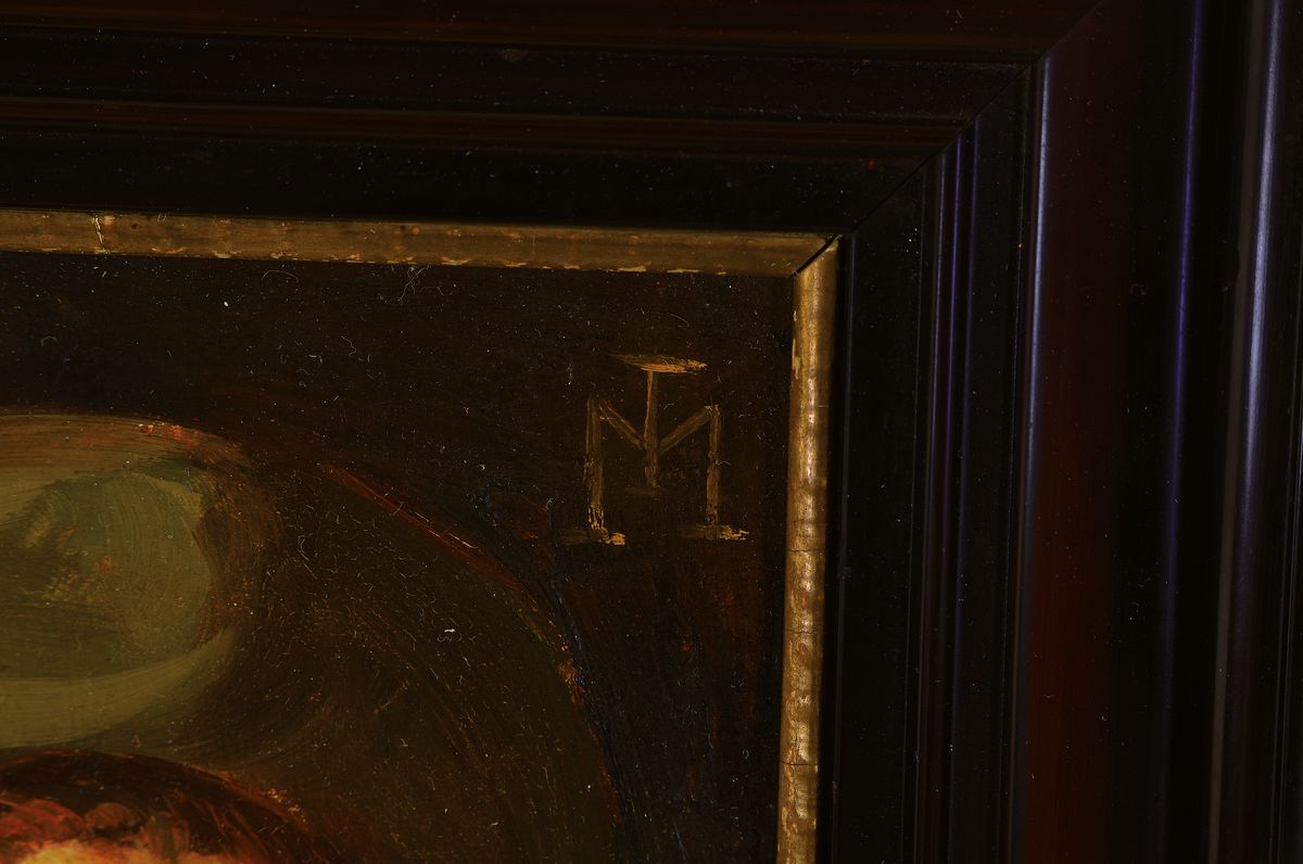 Detail a: Monogrammist TM, um 1900, Holländer, Öl/Holz, monogrammiert, qualitätvolle Malerei, ca. 16 x 12 cm, Rahmen: 37 x 34 cm