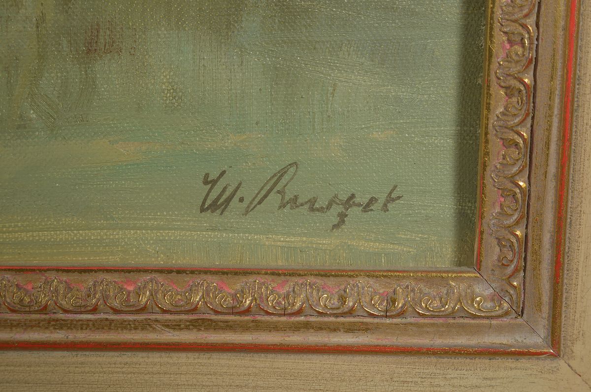 Detail a: Willy Burger, Düsseldorfer Landschaftsmaler des 19./20. Jh., Landschaft im Dachauer Moos, Öl/Lwd, rechts unten signiert, ca. 60x80cm, R. ca. ...