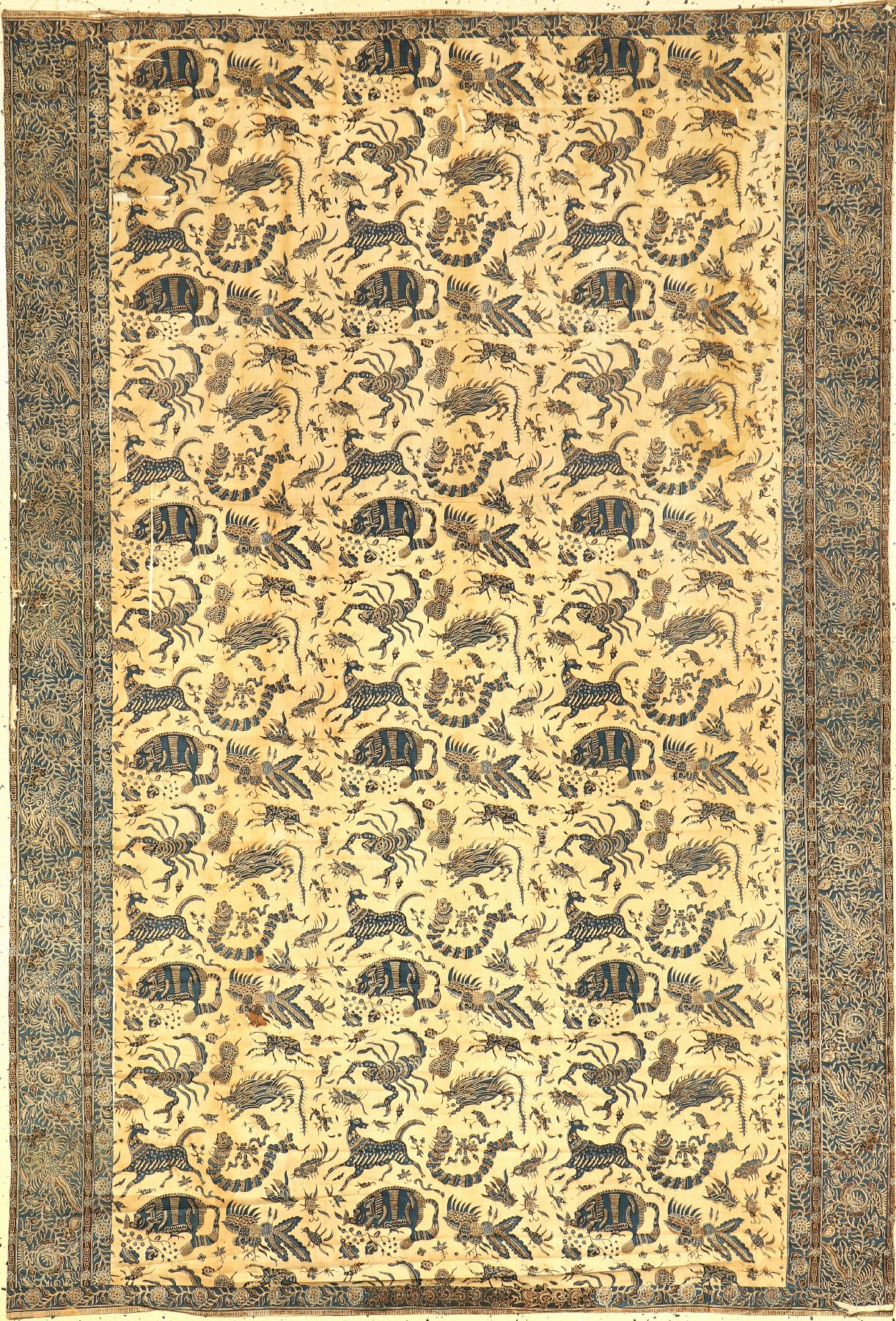 Museales indonesisches Batik-Textil antik, Indonesien, 19.Jhd., sehr feine Baumwolle. Absolute Rarität, Museumsqualität, ca. 192 x 129 cm, EHZ: ...