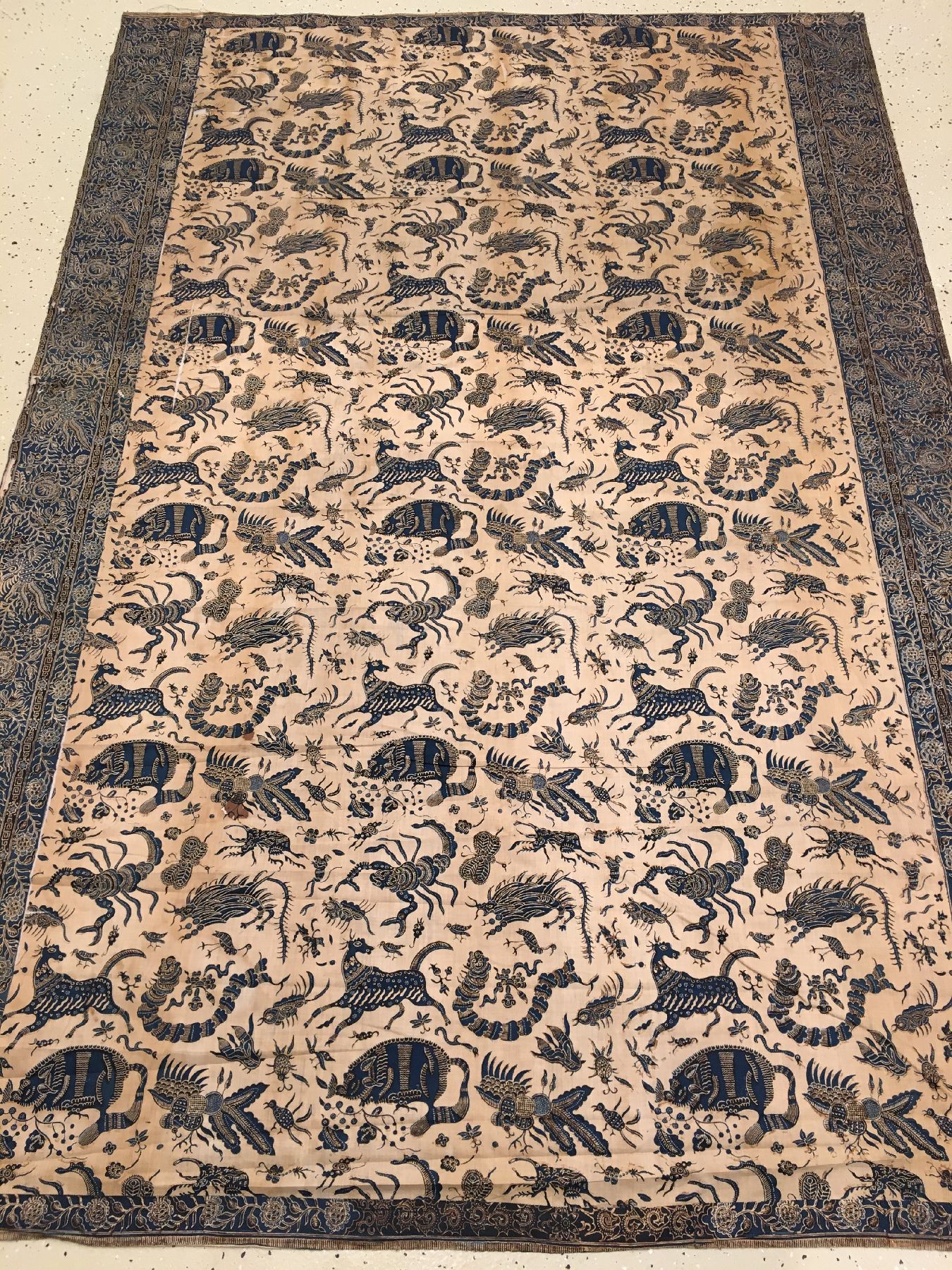 Detail a: Museales indonesisches Batik-Textil antik, Indonesien, 19.Jhd., sehr feine Baumwolle. Absolute Rarität, Museumsqualität, ca. 192 x 129 cm, EHZ: ...