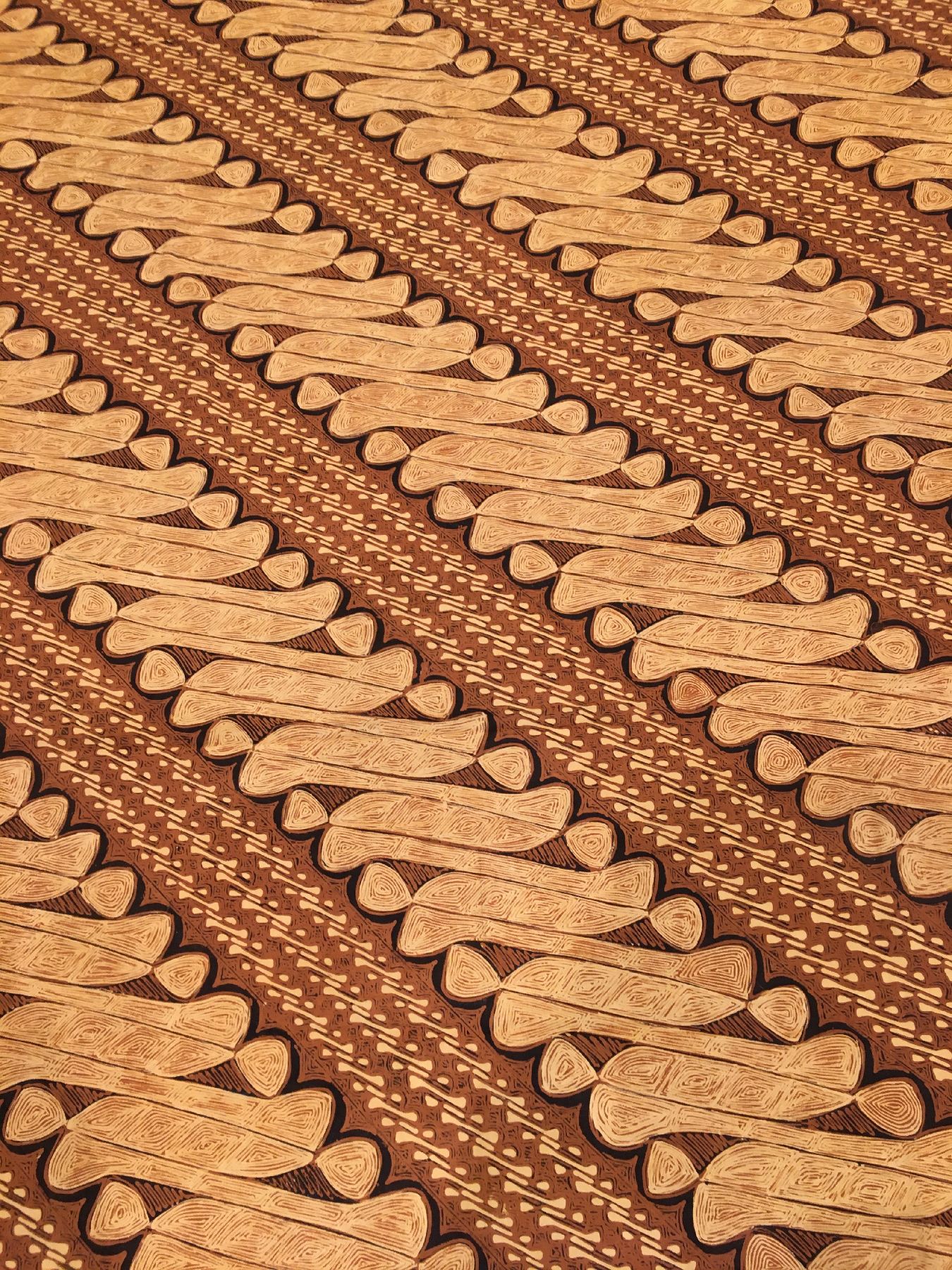 Detail c: Indonesisches Batik Textil antik, Indonesien, Anfang 20.Jhd., sehr feine Baumwolle. Absolute Rarität, sammelwürdig, ca.237 x 103 cm, EHZ: 2-3.
