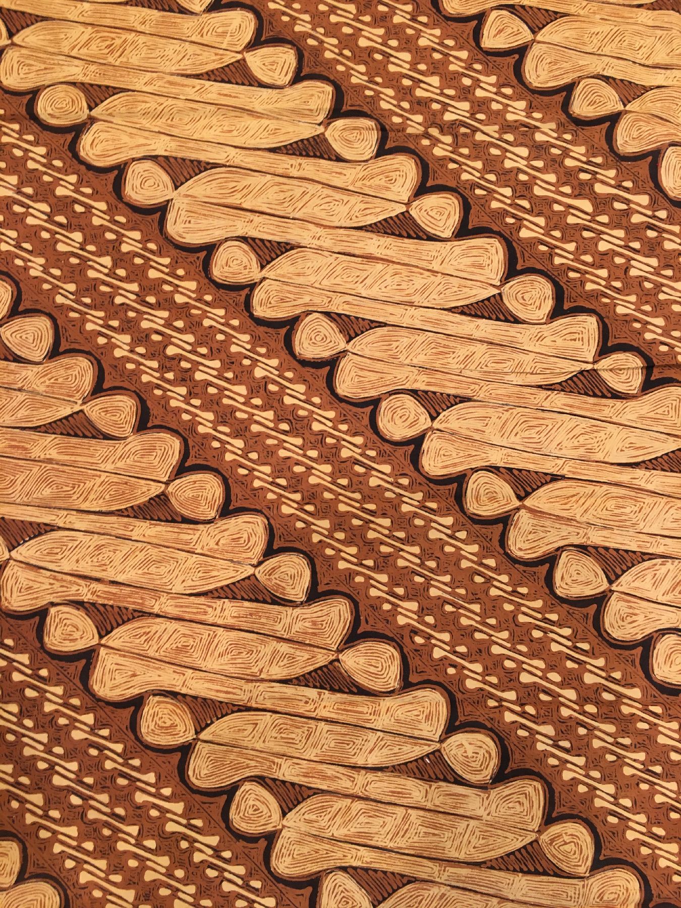 Detail e: Indonesisches Batik Textil antik, Indonesien, Anfang 20.Jhd., sehr feine Baumwolle. Absolute Rarität, sammelwürdig, ca.237 x 103 cm, EHZ: 2-3.