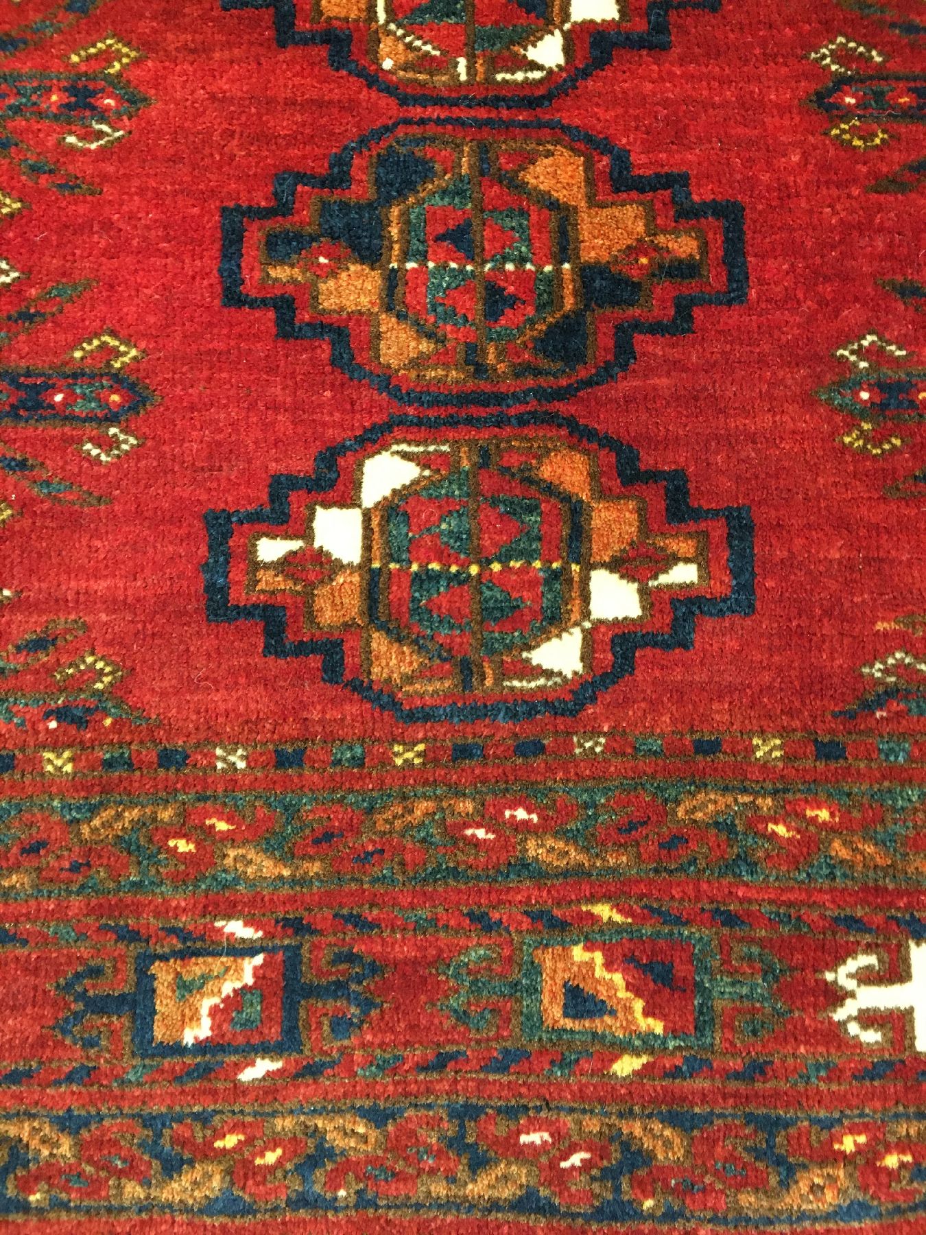Detail c: Ersari "Tschowal" antik, Turkmenistan Amu-Darja, Ende 19.Jhd., Wolle geknüpft auf Wolle. Feiner Ersari-Tschowal mit erstklassigen und ...