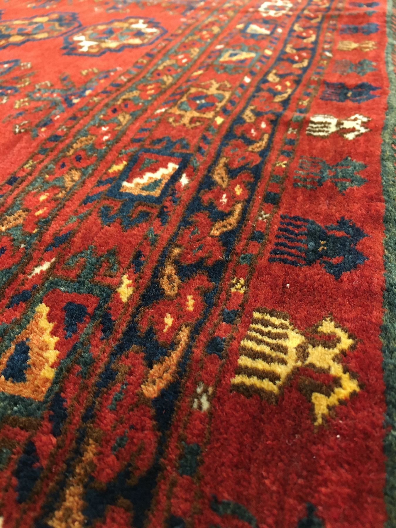 Detail g: Ersari "Tschowal" antik, Turkmenistan Amu-Darja, Ende 19.Jhd., Wolle geknüpft auf Wolle. Feiner Ersari-Tschowal mit erstklassigen und ...