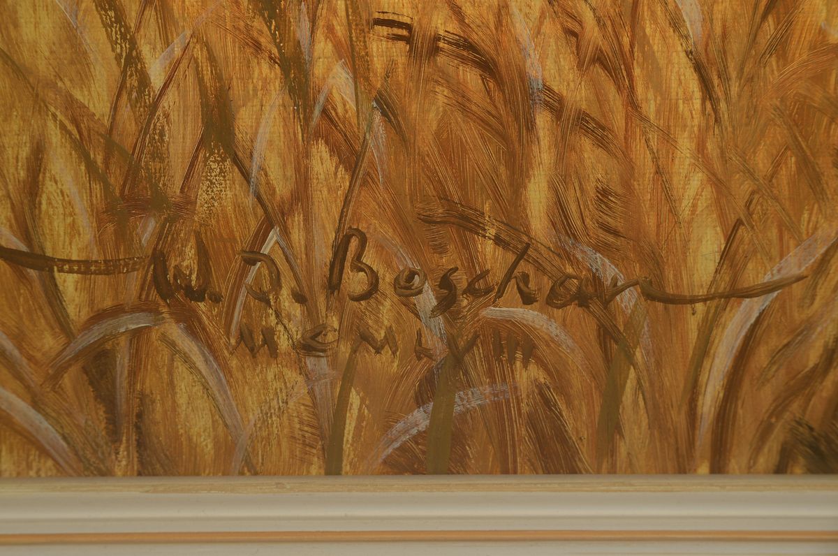 Detail a: Walter Josef Boschan, 1911 Wien-1984 Salzburg, Herbst im Dachauer Moos, Öl/Lwd, links unten signiert: W.J. Boschan MCMLXIII, ca. 90x110cm, R. ca. ...