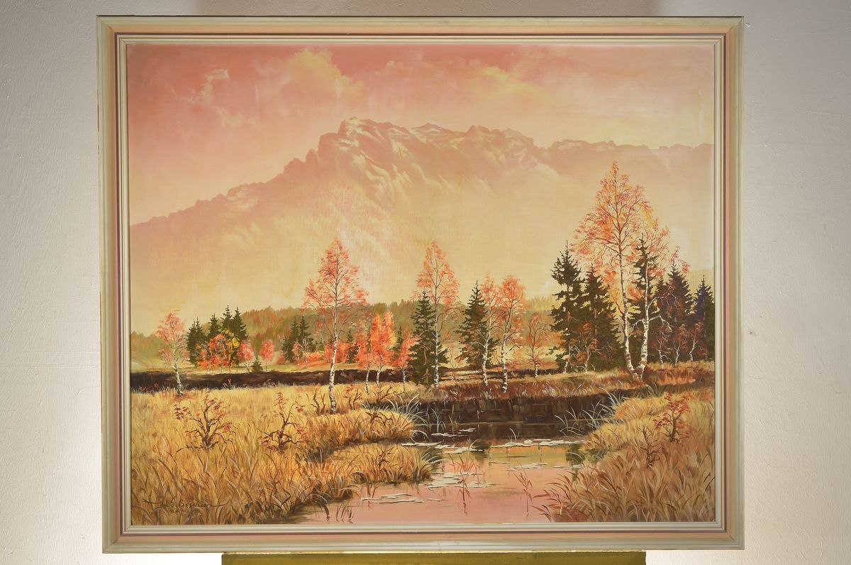 Detail k: Walter Josef Boschan, 1911 Wien-1984 Salzburg, Herbst im Dachauer Moos, Öl/Lwd, links unten signiert: W.J. Boschan MCMLXIII, ca. 90x110cm, R. ca. ...