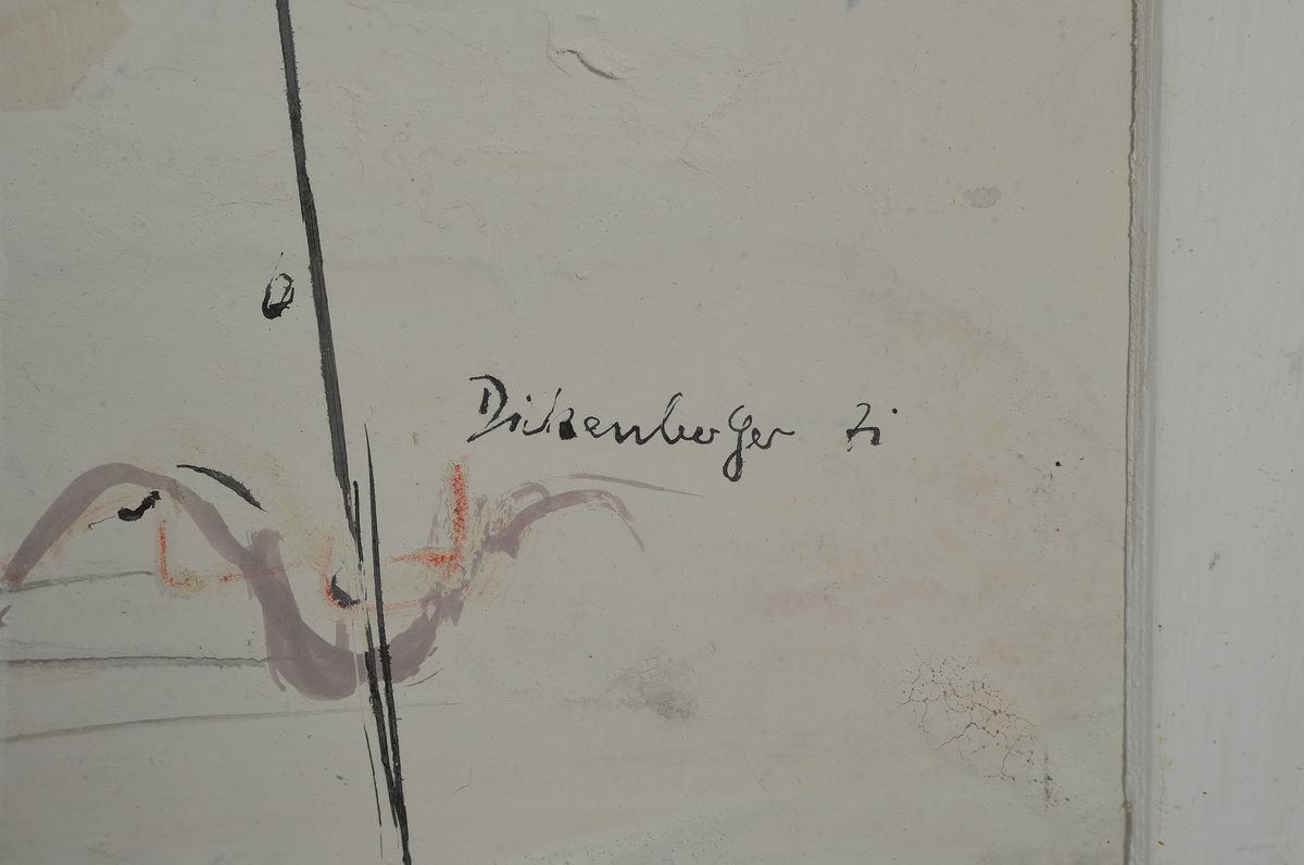 Detail a: Georg Dickenberg, 1913 Frankfurt - 2004, "Die Küste mit dem Adler, Mischtechnik, re. u. signiert, li. u. bezeichnet, ca. 63 x 80 cm, unter ...