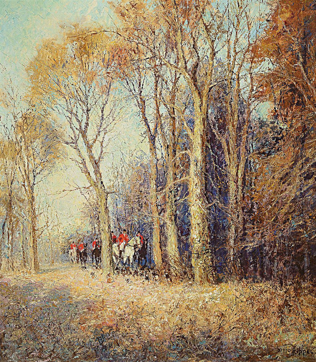 Otto Pippel, 1878 Lodz-1960 Planegg, Herbst im Deutschen Walde, so rückseitig betitelt, Öl/Lwd, rechts unten signiert, ca. 80x60cm, R. ca. 96x76cm