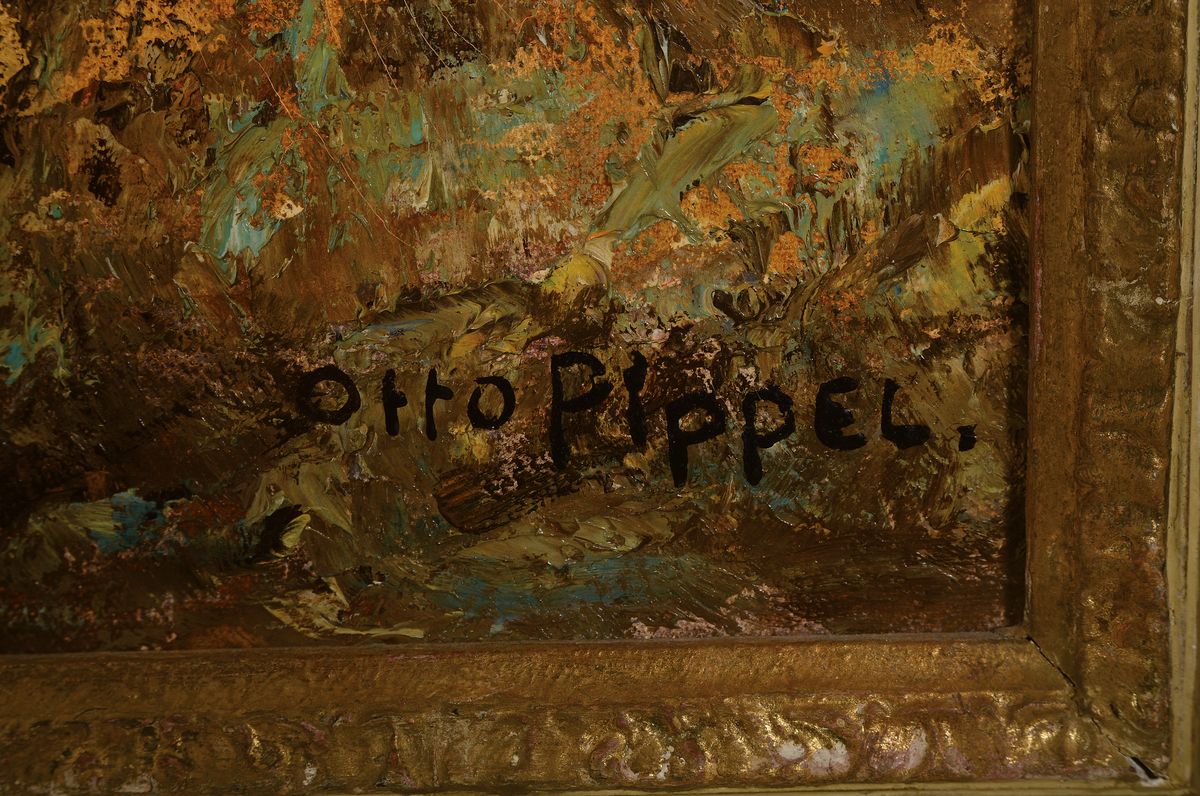 Detail a: Otto Pippel, 1878 Lodz-1960 Planegg, Herbst im Deutschen Walde, so rückseitig betitelt, Öl/Lwd, rechts unten signiert, ca. 80x60cm, R. ca. 96x76cm
