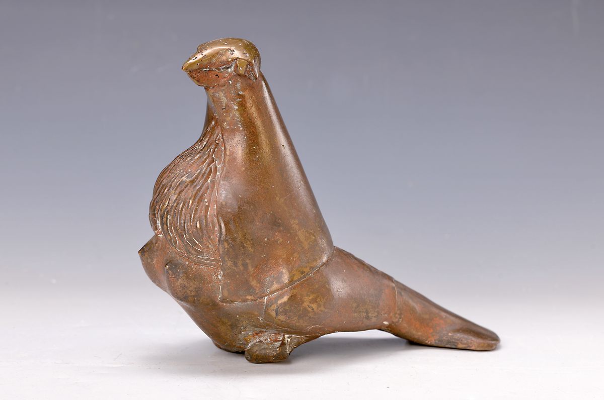 Detail k: Gernot Rumpf, geb. 1941, Elwetrischtenvogel, Bronzefigur, monogrammiert, ca. 17 x 20 cm