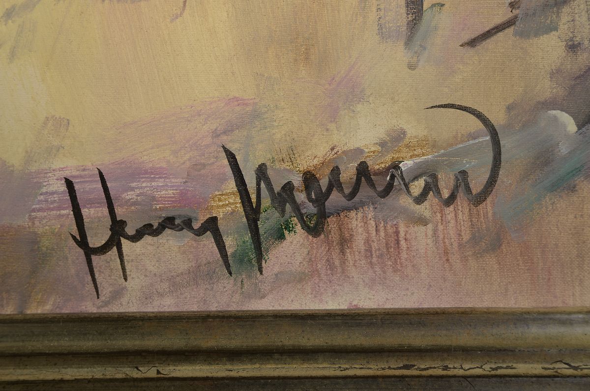 Detail a: Paul Morro (eigentl. Ingfried Paul Henze-Morro, 1925 Leipzig-2013 Wiesbaden, Studium an den Akademien Leipzig und München, hier: Auf dem Markt, ...