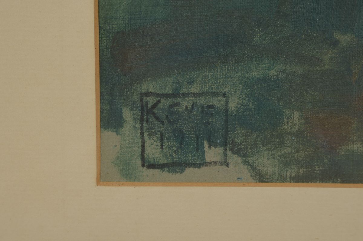 Detail a: Karl Schmoll von Eisenwerth, 1879 Wien - 1948, Landschaft mit Blick auf eine Lichtung und mächtigem Baum im Vordergrund, li. u. monogrammiert und ...