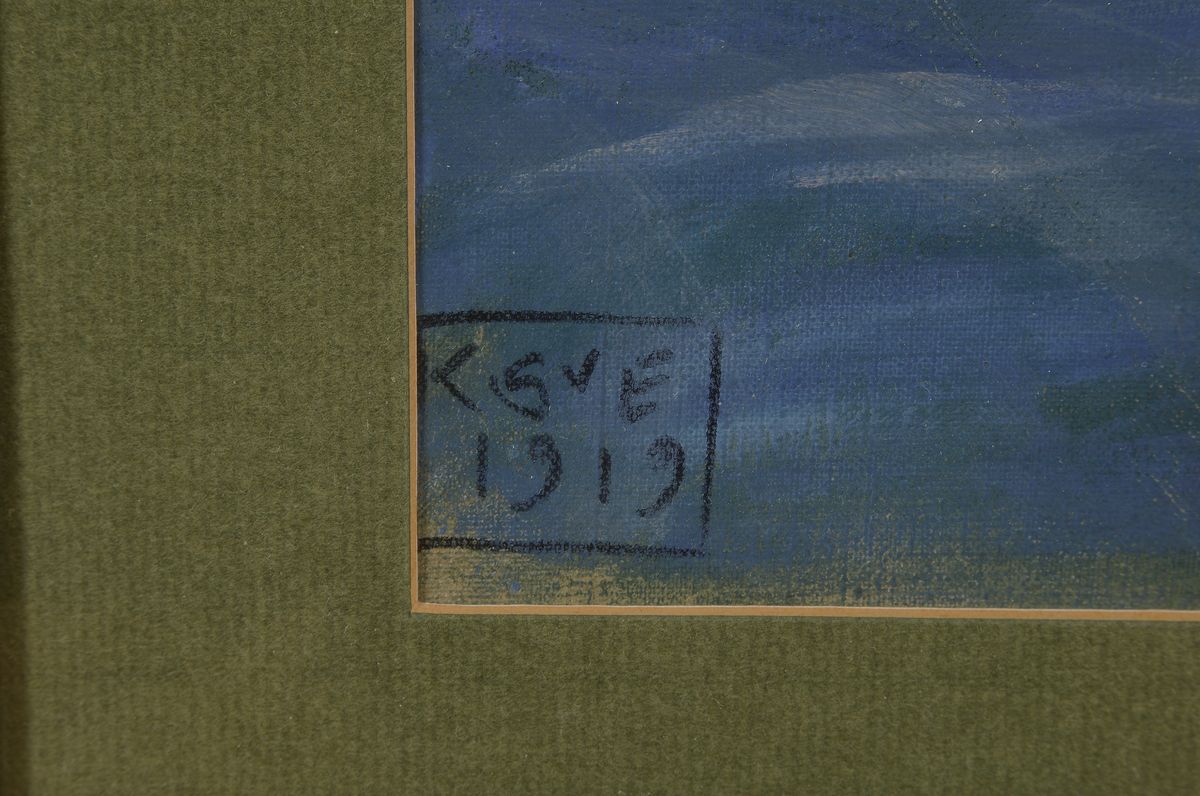 Detail a: Karl Schmoll von Eisenwerth, 1879 Wien - 1948, Parklandschaft mit Bäumen, interessante Licht- und Schattengegensätze, li. unten monogrammiert und ...