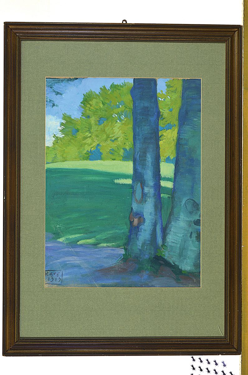 Detail k: Karl Schmoll von Eisenwerth, 1879 Wien - 1948, Parklandschaft mit Bäumen, interessante Licht- und Schattengegensätze, li. unten monogrammiert und ...