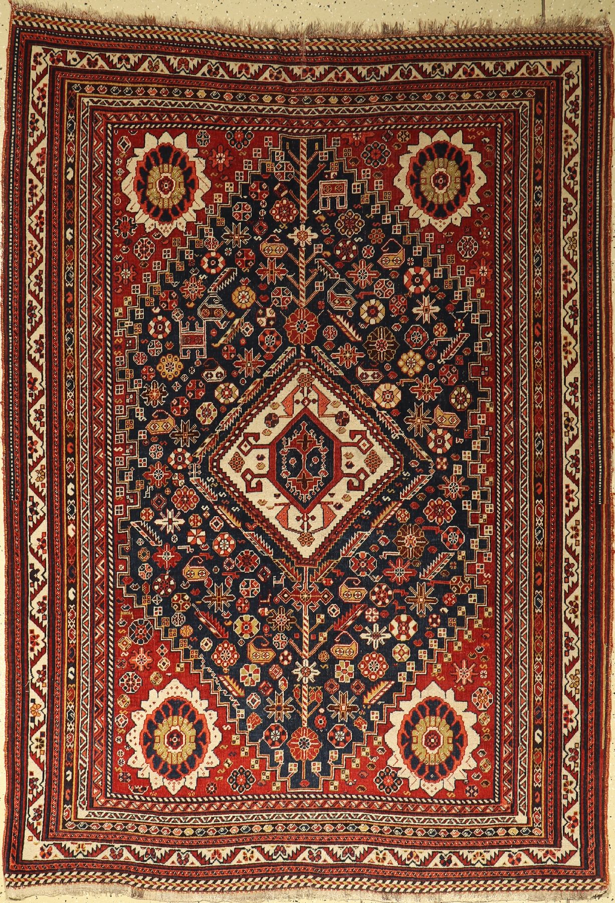 Ghaschgai Kashkuli antik, Persien, um 1910,Wolle auf Wolle, ca. 210 x 148 cm, EHZ: 3-4