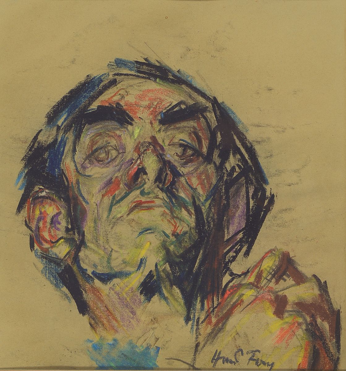 Hanns Fay, 1888 Frankenthal - 1957 Neustadt, Porträt, Kreidezeichnung, re. unten signiert, ca. 34 x 32 cm