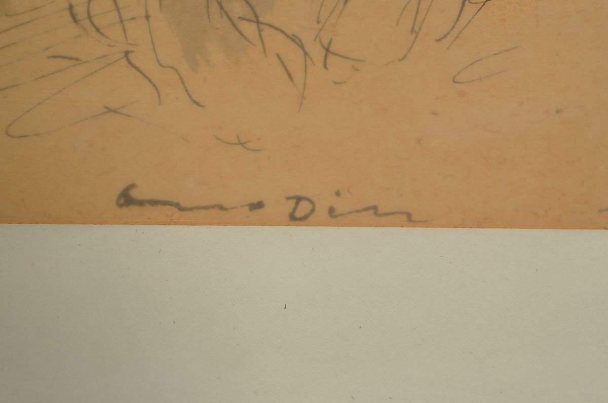 Detail a: Otto Dill, 1884 Neustadt - 1957 Bad Dürkheim, drei Reiter zu Pferd, aquarellierte Zeichnung, re. unten signiert, Papier, unter Glas, Rahmen, PP.: ...