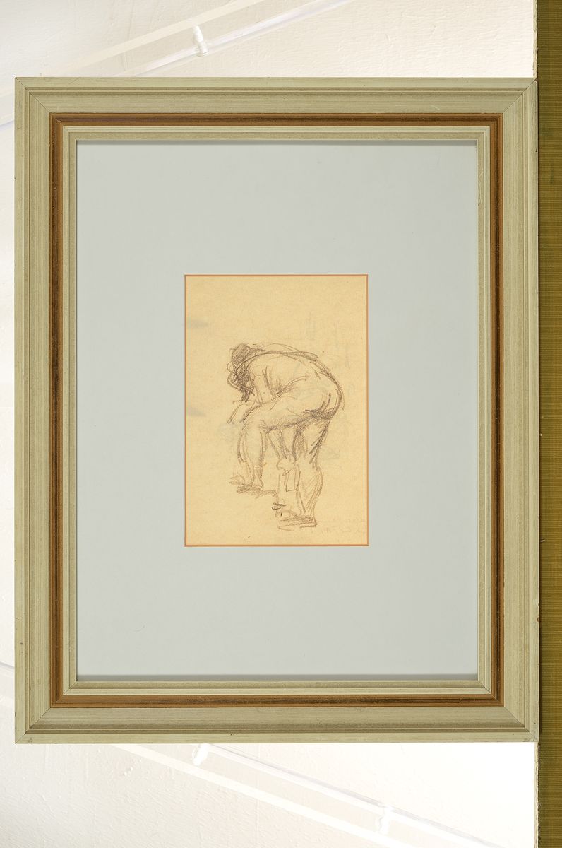 Detail m: Hanns Fay, 1888 Frankenthal - 1957 Neustadt, Aquarell und zwei Skizzen: Frauenakt, Aquarell, re. unten schwache Signatur, ca. 52 x 33 cm, unter Glas, ...