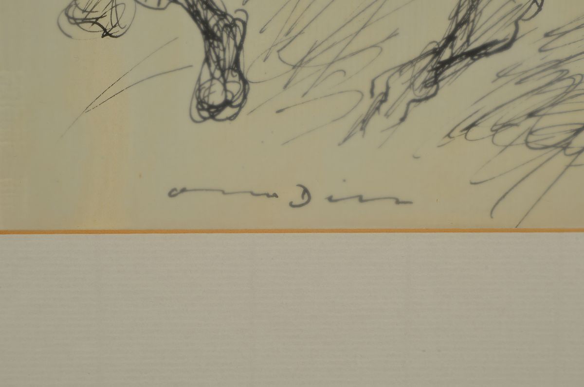 Detail a: Otto Dill, 1884 Neustadt/Wstr. - 1957 Bad Dürkheim, Pferdeführer, Tuschezeichnung,li. unten signiert, ca. 22.5x 15 cm, unter Glas, Rahmen: 46 x 36 ...