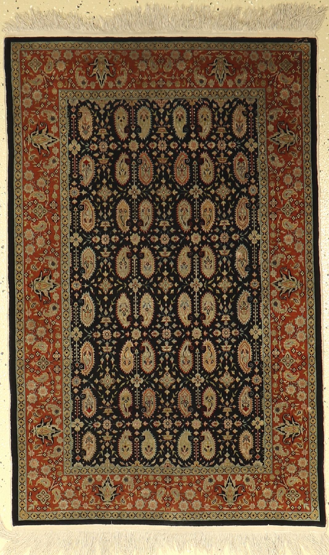 Hereke Seide fein Signiert, Türkei, ca. 50 Jahre, reine Naturseide, ca. 107 x 70 cm, EHZ:2