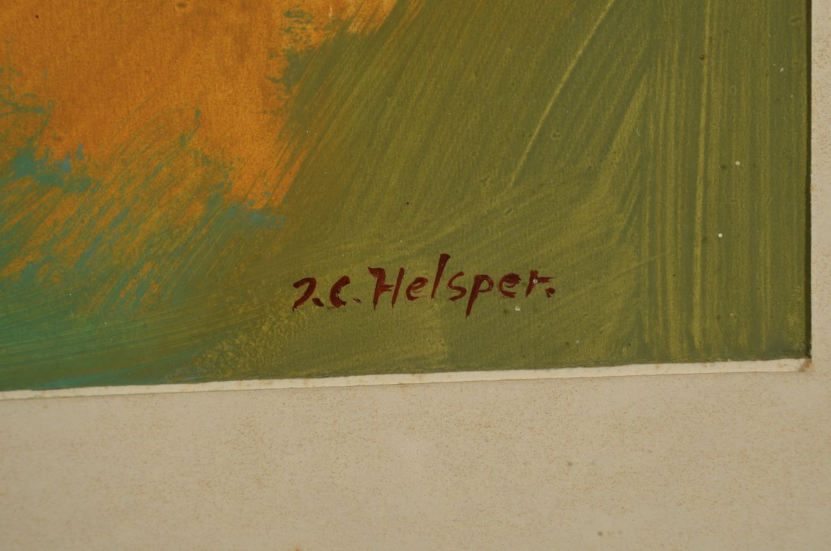 Detail c: Inge Helsper-Christiansen, geb. 1942, Stillleben, Gouache auf Papier, rechts unten signiert, ca. 32x48cm, u.Gl., R. ca. 48x64cm