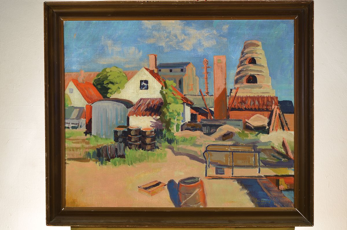 Detail k: Hermann Croissant, 1889-1963 Landau, Ziegelei bei Jockgrim, Öl/Lwd, signiert und dat. 1917, ca. 66x81cm, R. ca. 78x92cm