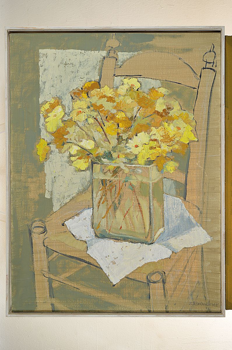Detail k: Ingeborg Brandner, geboren 1920, tätig in Dörrenbach, Stillleben, Öl/Lwd., signiert, 60 x 80 cm, Rahmen: 82 x 62 cm