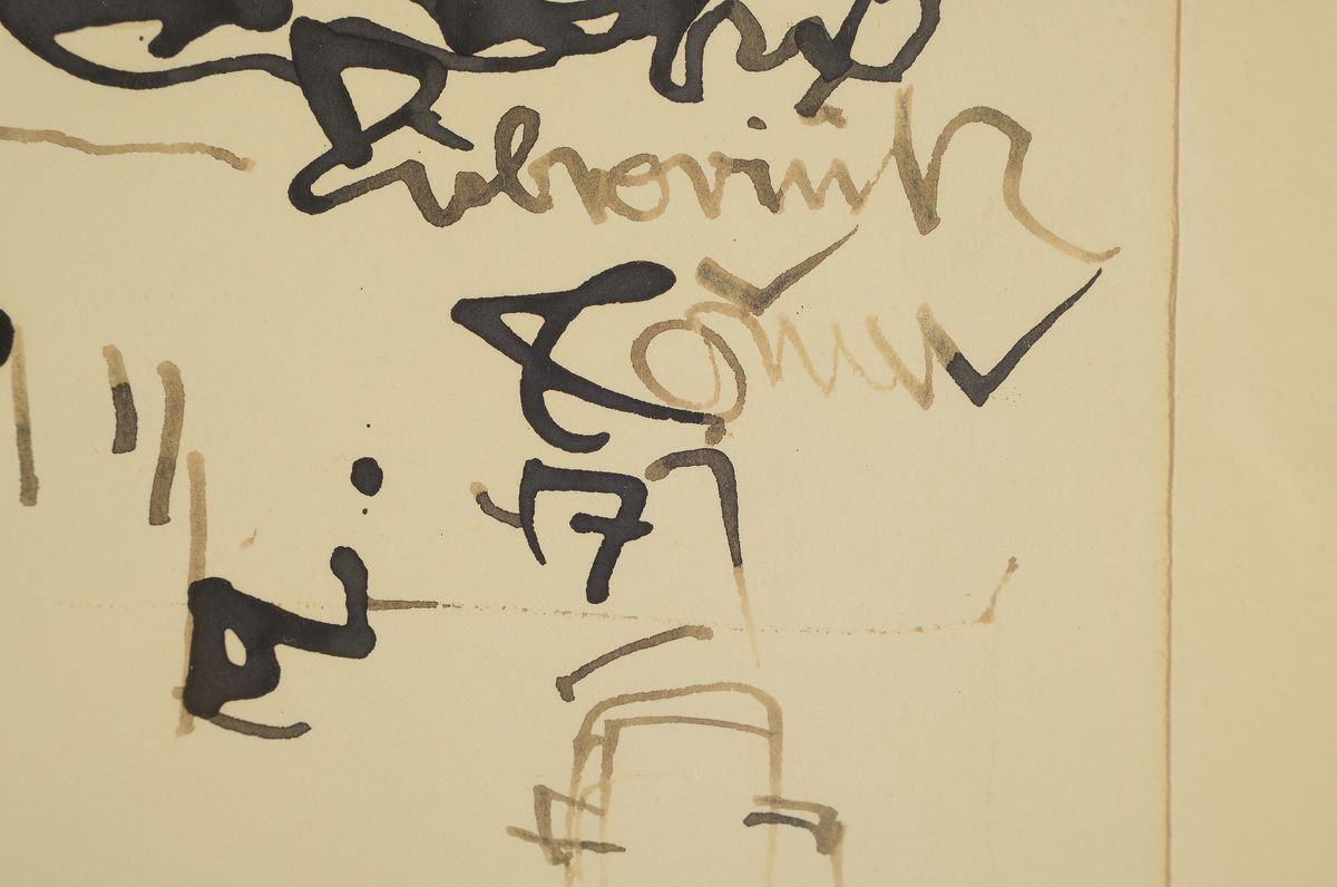Detail d: Horst Römer, Prof., 1929-2008, hessischer Architekt und Künstler, drei Zeichnungen und fünf Radierungen, Landschafts- und Städteansichten, alle ...