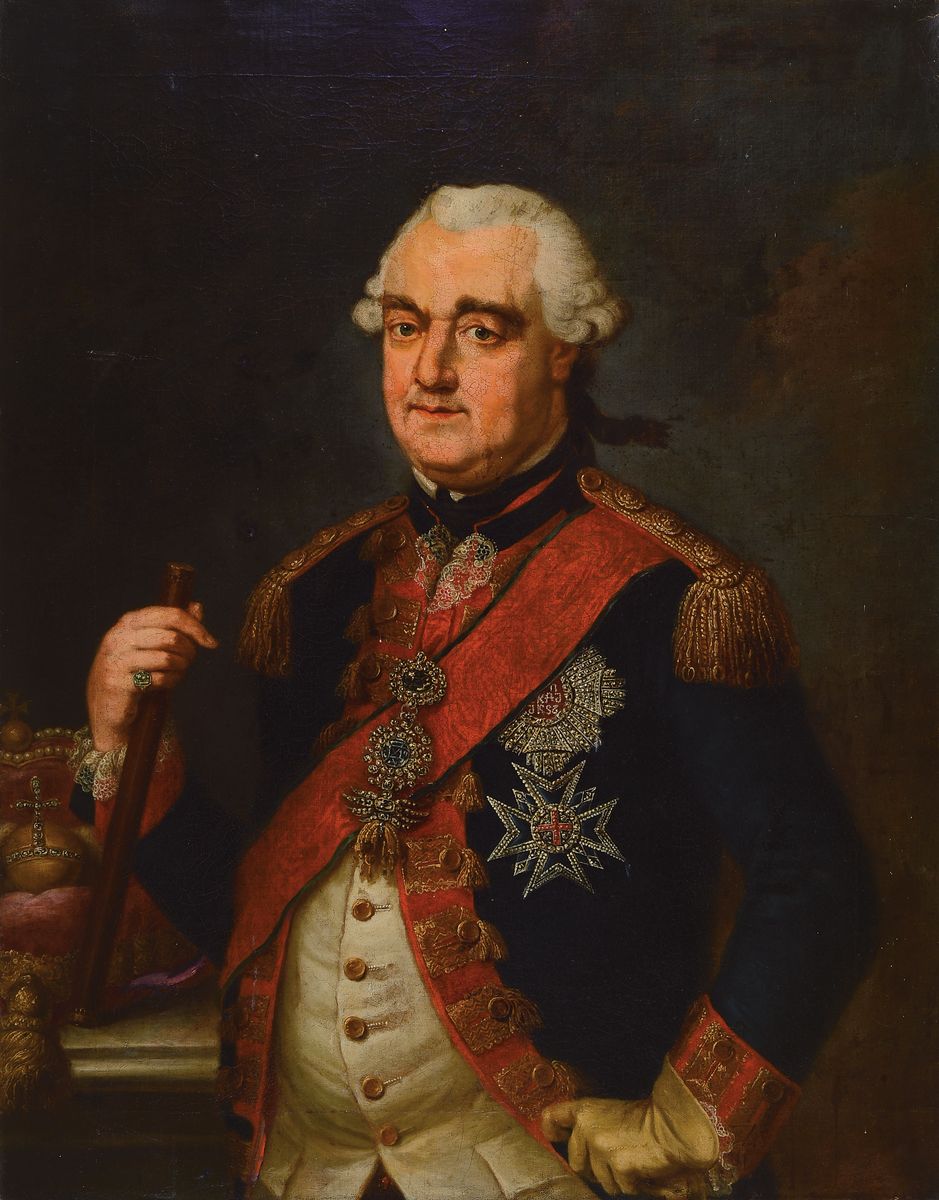 Unbekannter Künstler, deutsch, um 1790, Dreiviertelporträt des Kurfürsten Karl Theodor von der Pfalz, mit u.a. dem Orden vom Goldenen Vliess, in ...