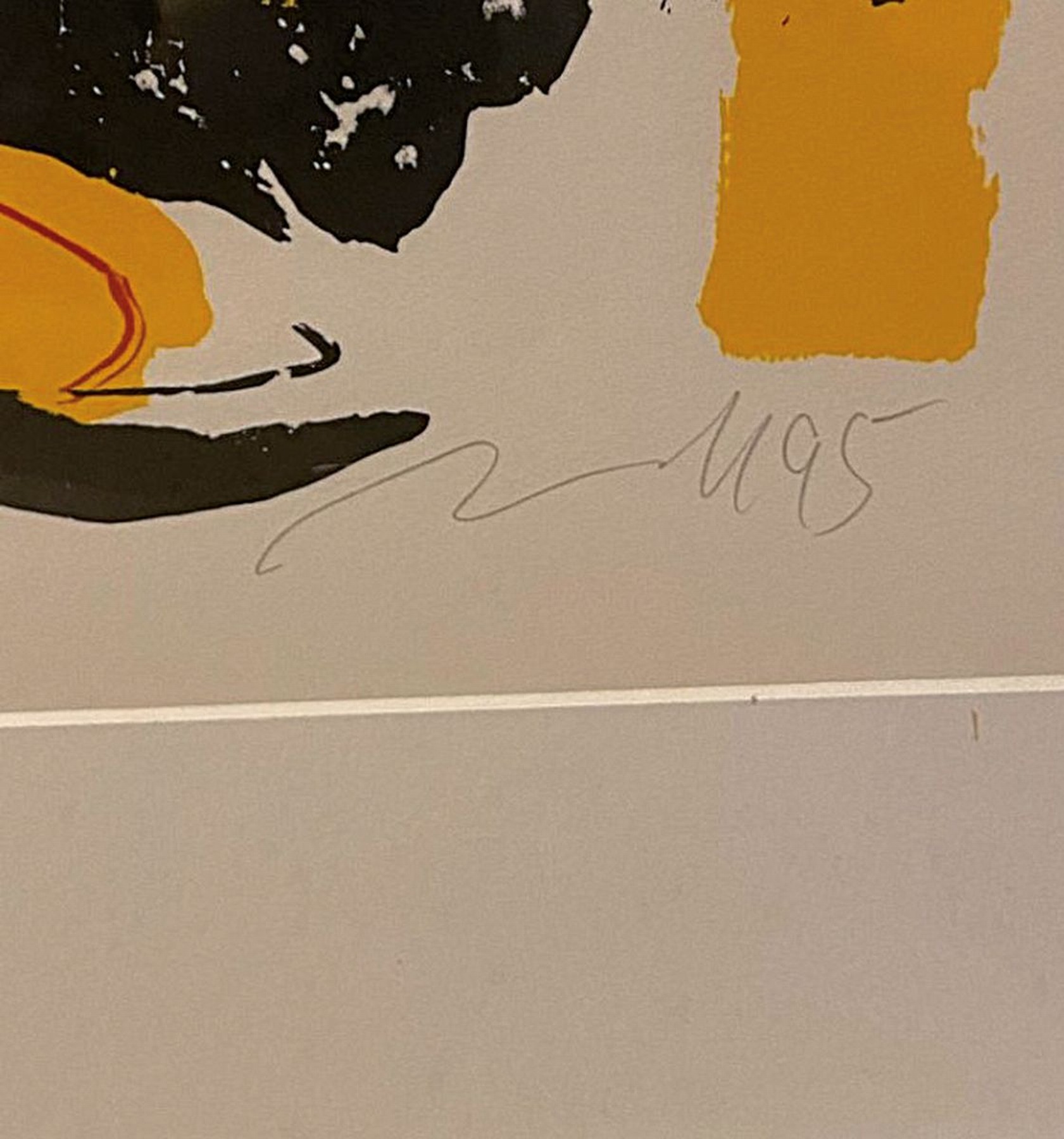 Detail l: Jörg Immendorf, 1945 Bleckede/Elbe - 2007 Düsseldorf, Litho, Orchesterhauptprobe, num. 29/50, re. u. signiert und dat. 95, ca. Blattmaß: 107 x ...