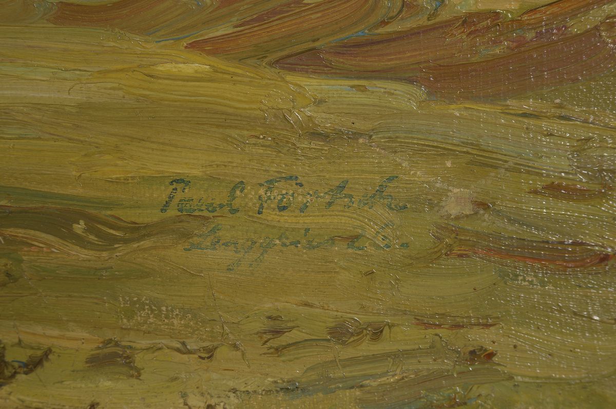 Detail a: Paul Förtsch, 1888 Nürnberg-1972 Berchtesgarden, Landschaft bei Lenggries, Öl/Lwd, rechts unten signiert und bez.: Lenggries 26, ca. 48x60cm
