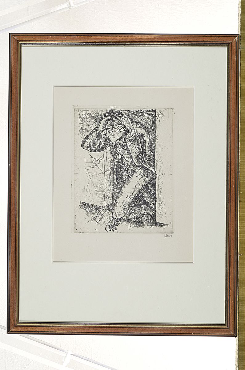 Detail m: Willi Geiger, 1878-1971, 2 Radierungen aus Dostojewski: Das junge Weib, von 1922, beide handsigniert, je ca. 18x14cm, PP, u.Gl., R. ca. 42x33cm