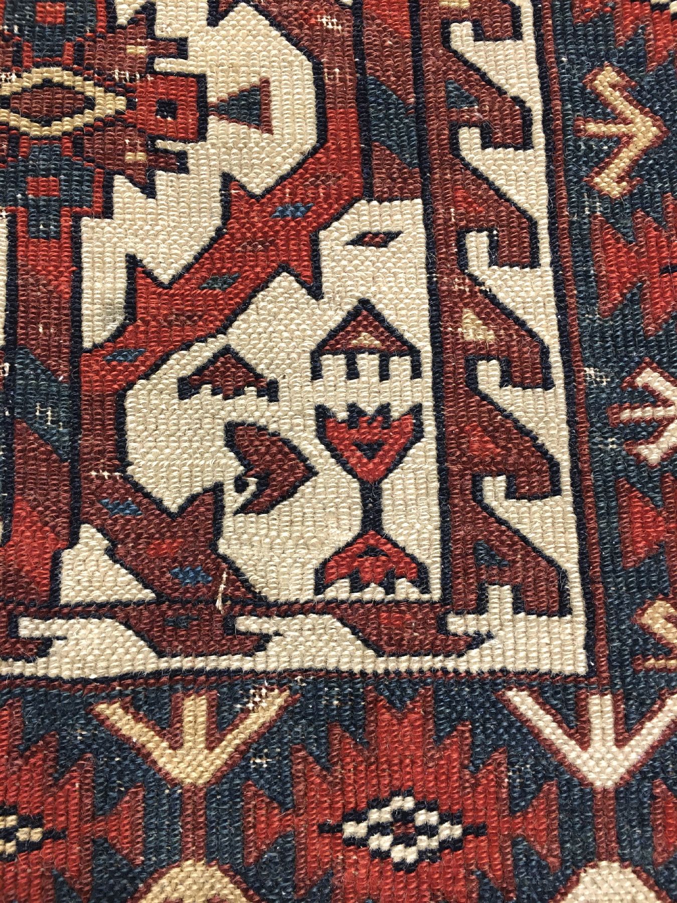 Detail c: Feiner Yomud "Asmalyk" (Wohl Adler Gruppe II) antik, Turkmenistan, 1.Hälfte 19.Jhd., Wolle geknüpft auf Wolle. Qualitätsvoller Asmalyk ...