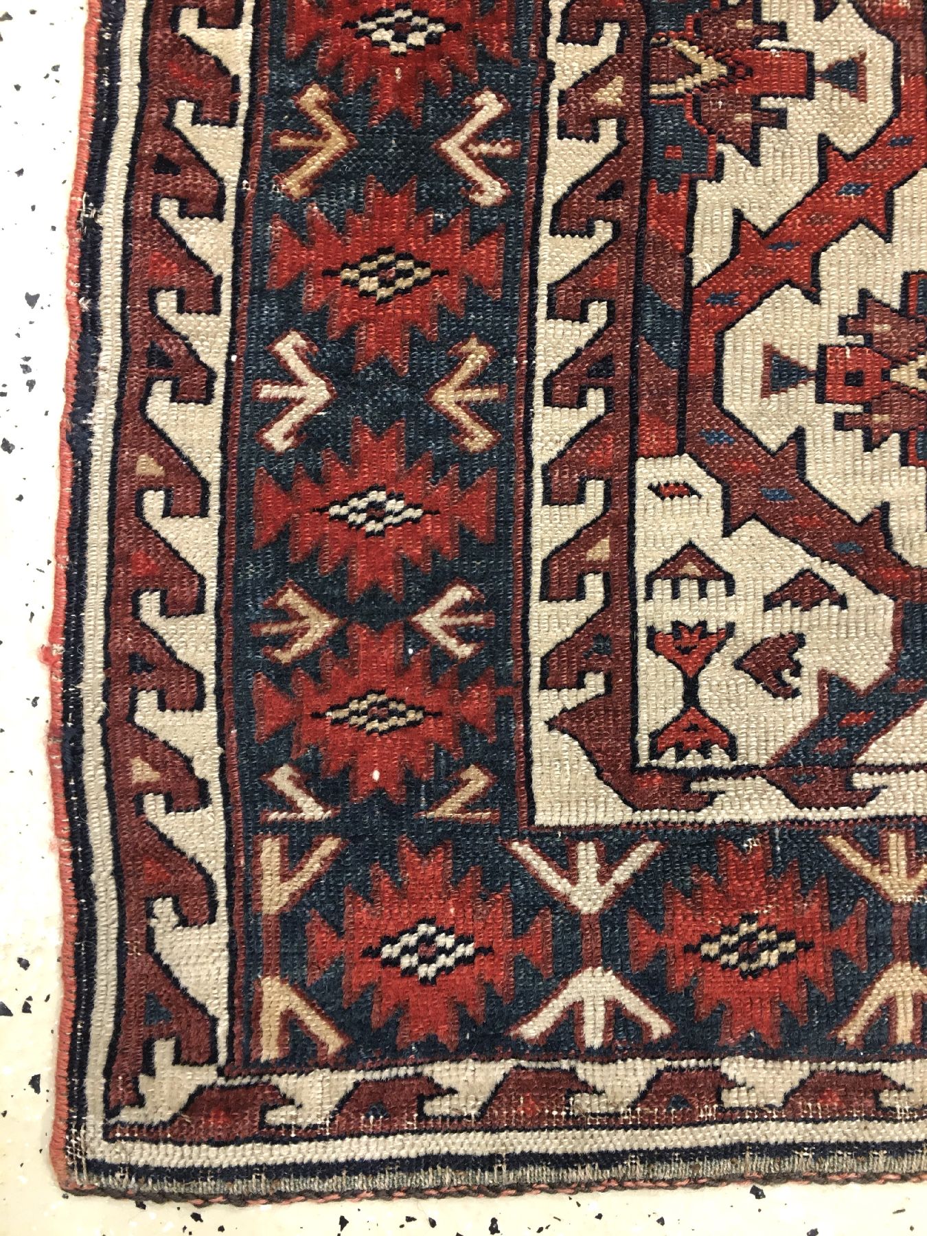 Detail g: Feiner Yomud "Asmalyk" (Wohl Adler Gruppe II) antik, Turkmenistan, 1.Hälfte 19.Jhd., Wolle geknüpft auf Wolle. Qualitätsvoller Asmalyk ...