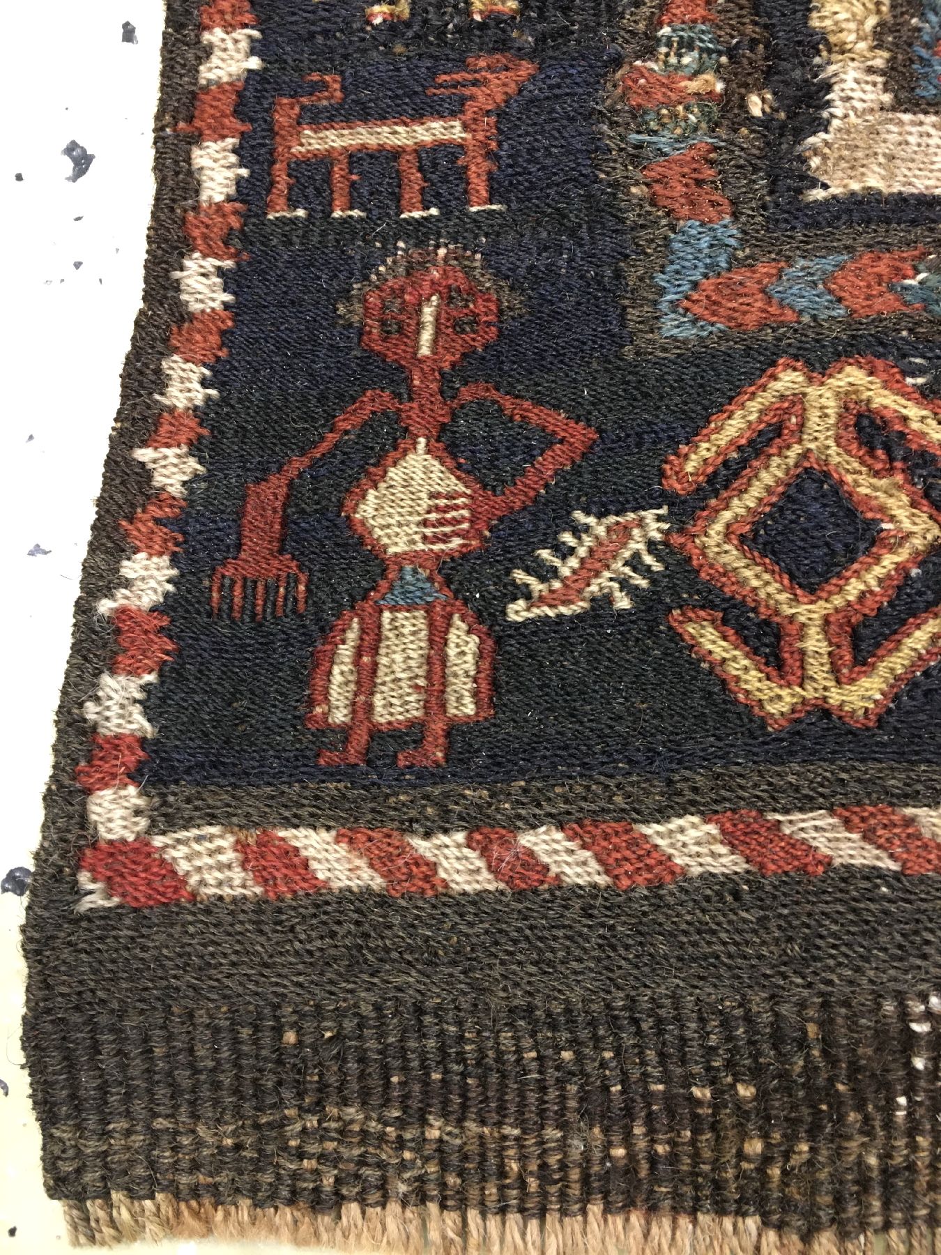 Detail f: Seltene Schahsavan Sumakh "Taschenfront" antik, Nordwestpersien, 19.Jhd., Wolle gewebt auf Wolle. Diese Taschenfront der Schahsavanen mit ...