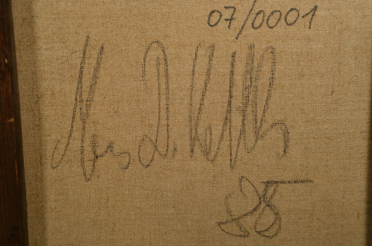 Detail a: Marius Daniel Kettler, geb. 1961, Desdemona, Öl/Lwd, rückseitig signiert, datiert 85 und betitelt, ca. 95x75cm, aufwändiger Rahmen ca. 115x92cm