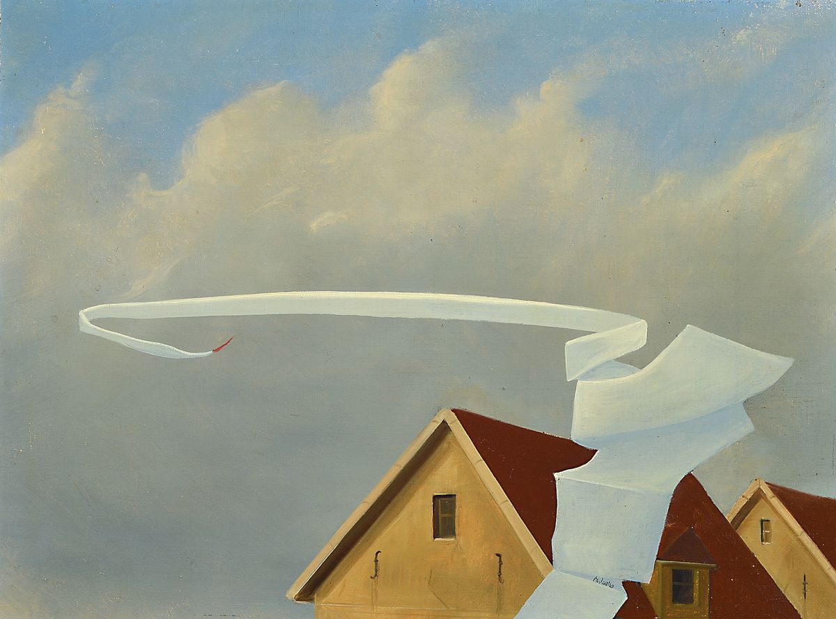 Marius Daniel Kettler, geb. 1961, Robert Falcon S.'s große Fahrt, Öl/Hartfaser, rückseitig signiert und betitelt, dat. 83, ca. 41x56cm, R. ...